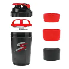 GENERICO - Botella Shaker Profesional Sacrifice Sports Negra y Morada