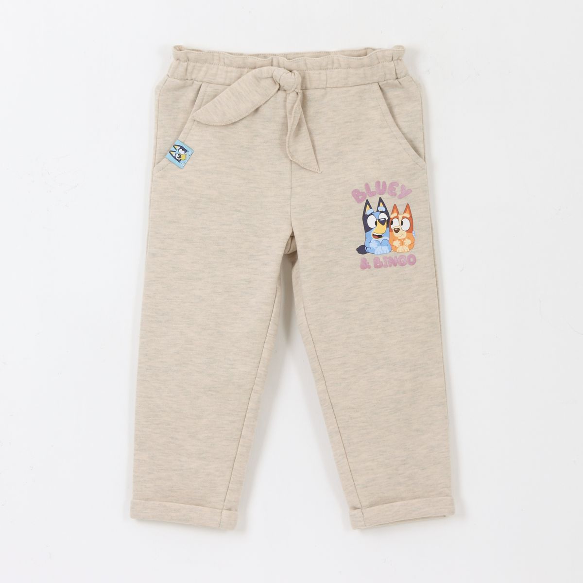 BLUEY - Pantalón de Buzo Niña Lazo Beige Bingo & Bluey