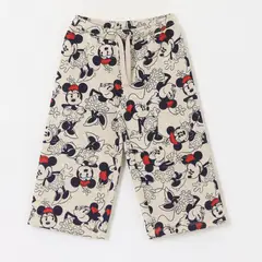 DISNEY - Pantalón de Buzo Niña Palazzo Full Print Minnie Beige