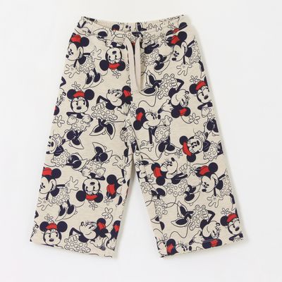 Imagen 1 del producto Pantalón de Buzo Niña Palazzo Full Print Minnie Beige