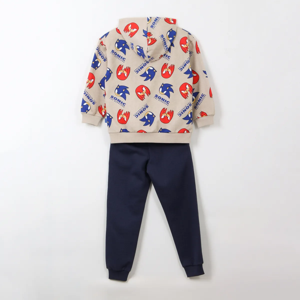 SONIC - Conjunto Buzo Niño Full Print Sonic & Nuckles Beige Sonic