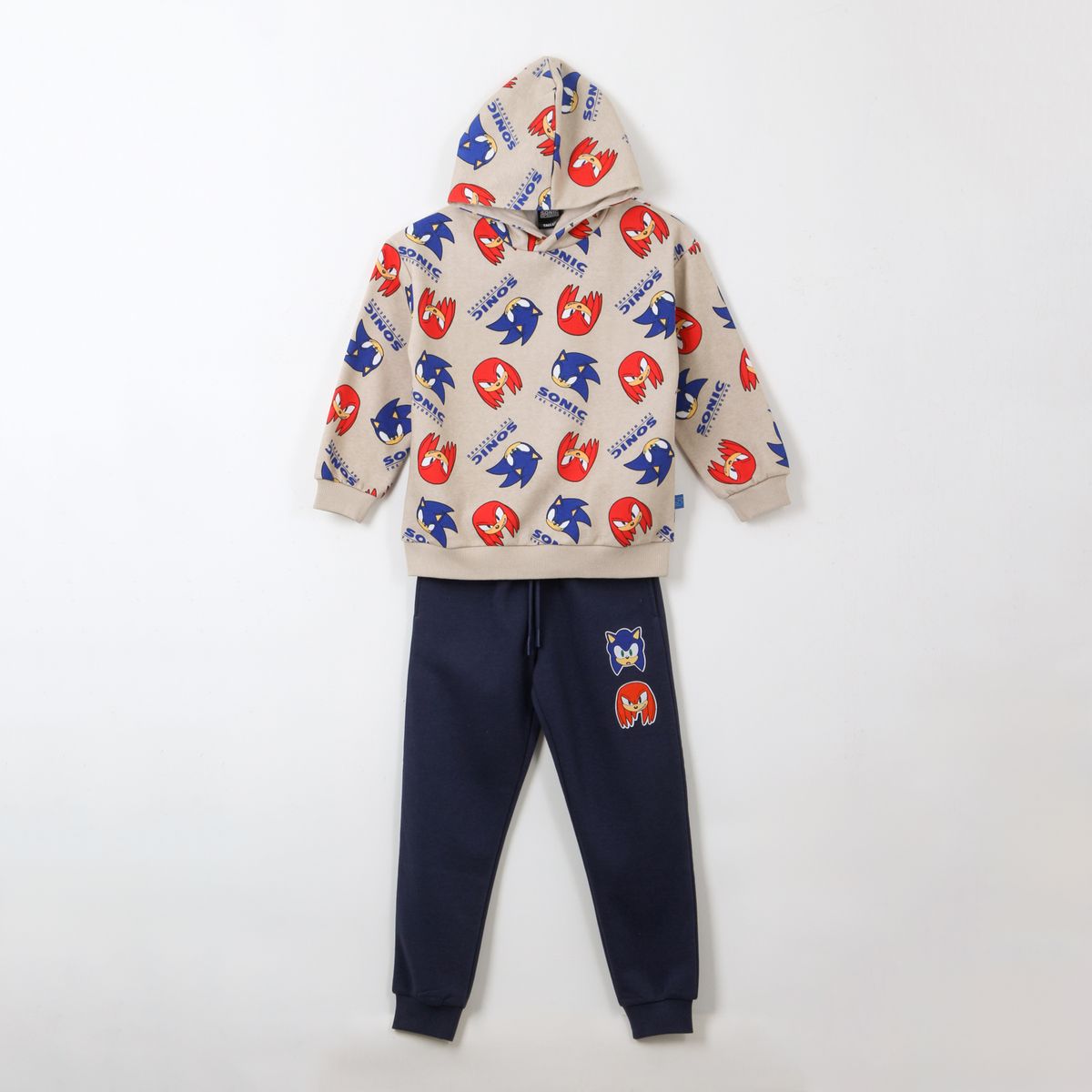 SONIC - Conjunto Buzo Niño Full Print Sonic & Nuckles Beige Sonic