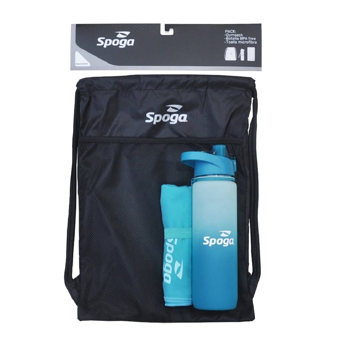 SPOGA - Pack Botella Toalla Spoga Celeste