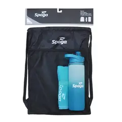 SPOGA - Pack Botella Toalla Celeste