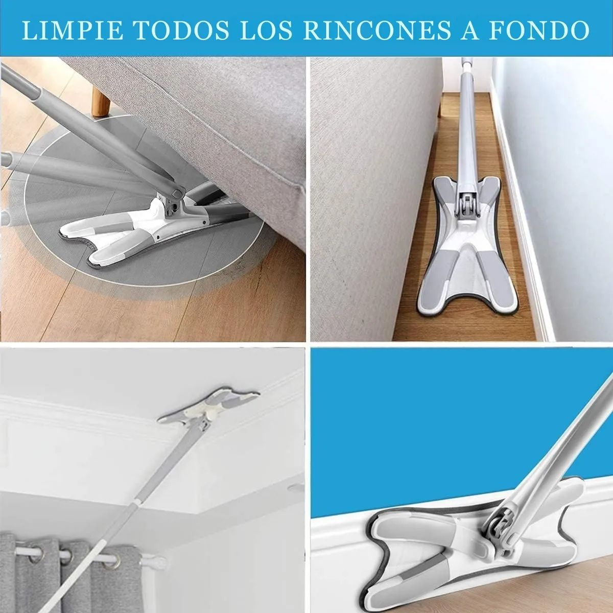 MOVI - Mopa y Trapeador de Microfibra Autoestrujable  Limpieza Fácil