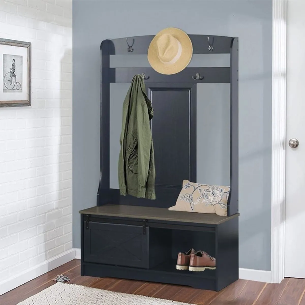 MSA MUEBLES SANTA ANA - Aparador Perchero zapatero Antique Black