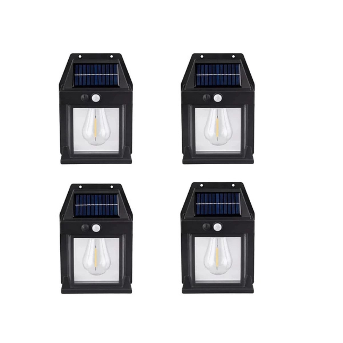 GENERICO - Pack 4 Aplique Lampara De Pared Solar Foco Con Sensor