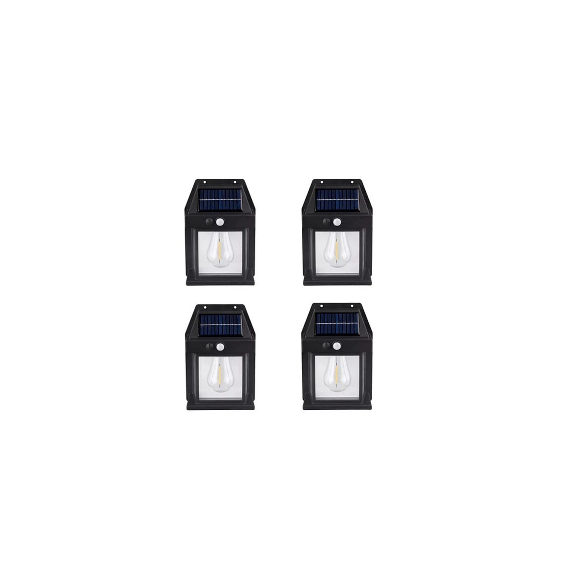 GENERICO - Pack 4 Aplique Lampara De Pared Solar Foco Con Sensor