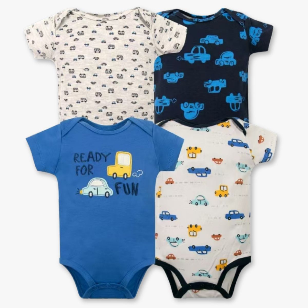 TEDMIMAK - Pack 4 Bodys Niño Manga Corta Tedmimak 100% Algodón Ready Fun