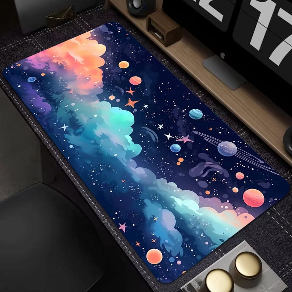 GENERICO - Mousepad alfombrilla gamer XXL 90x40 diseño Galaxia