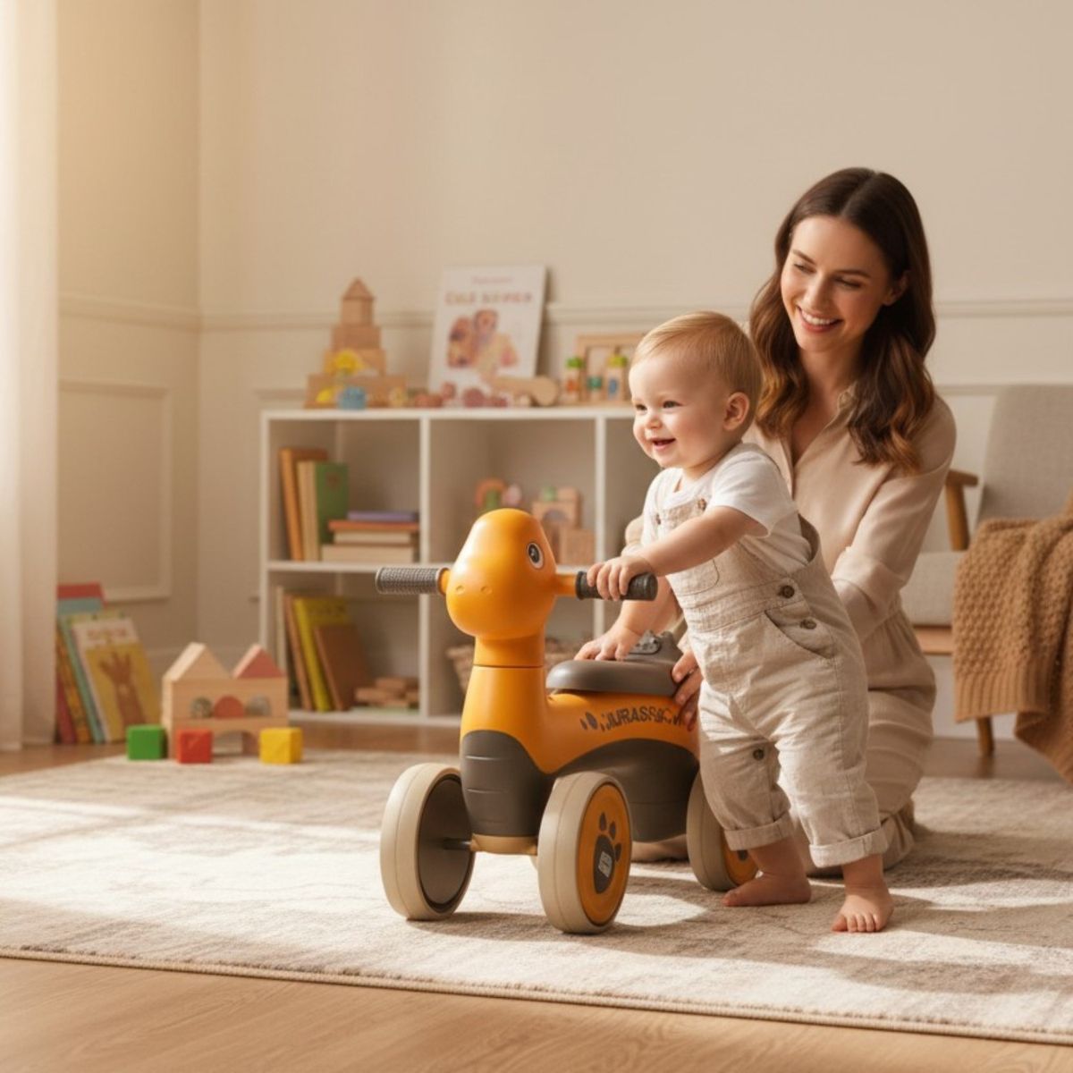 KIDSTAR - Correpasillos Infantil Dinosaurio Jurassic 4 Ruedas