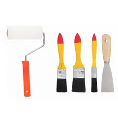GENERICO - Kit Basico Para Pintar Brocha Rodillo Espatula Construcción