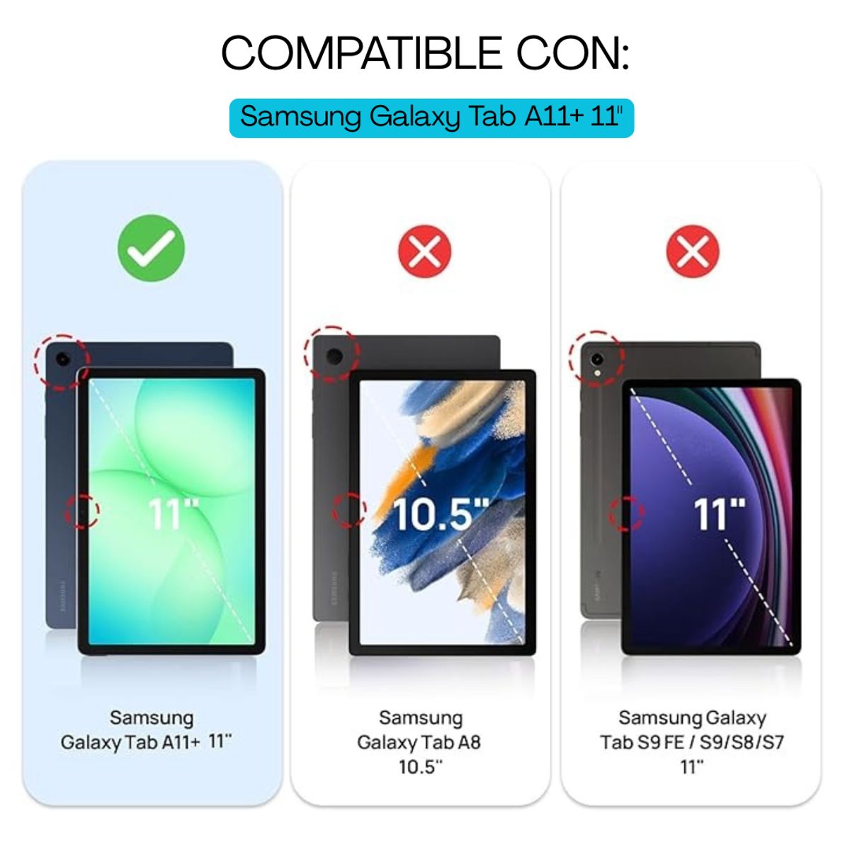 GENERICO - Carcasa Funda Para Samsung Galaxy Tab A11 Plus 11 Pulgadas Negro