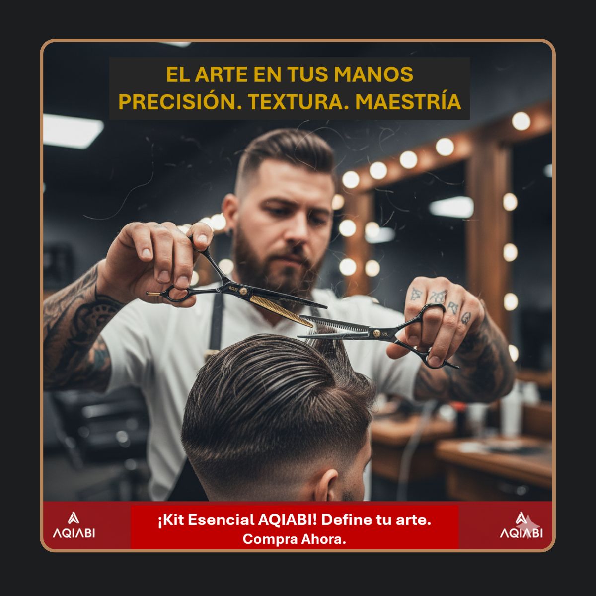 GENERICO - Tijera Filo Navaja Corte + Esculpidora Textura Aqiabi 6.0