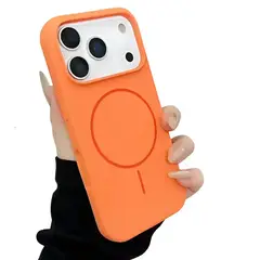 GENERICO - Carcasa Silicona Con Magsafe Iphone 17 Pro Max / Naranja