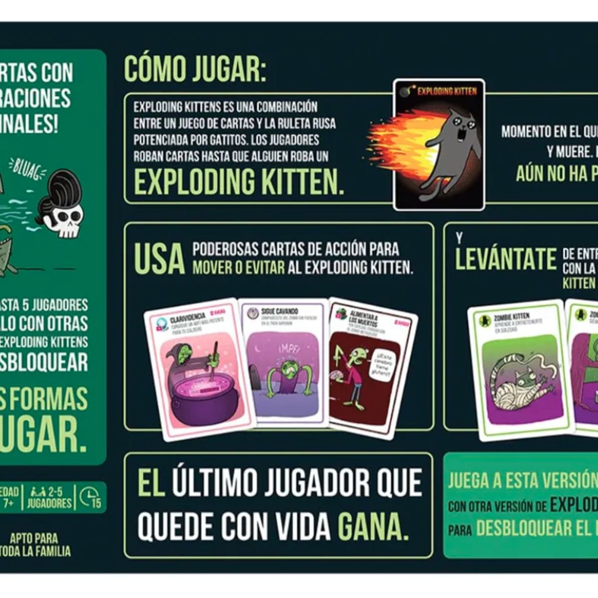 GENERICO - Juego de Mesa Zombie Kittens Español