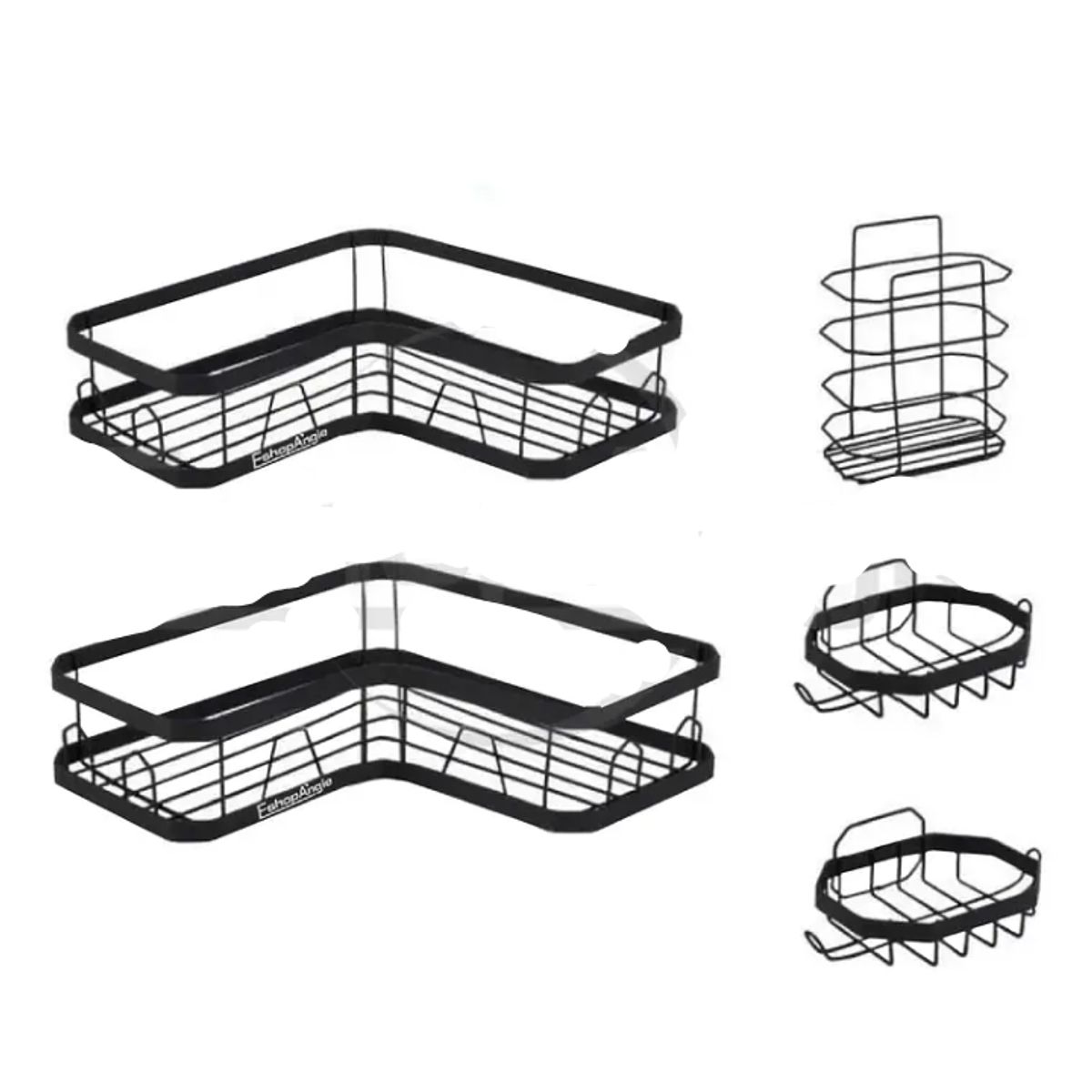 GENERICO - Set 5 Piezas Esquinero Organizador Ducha Baño Con Adhesivos