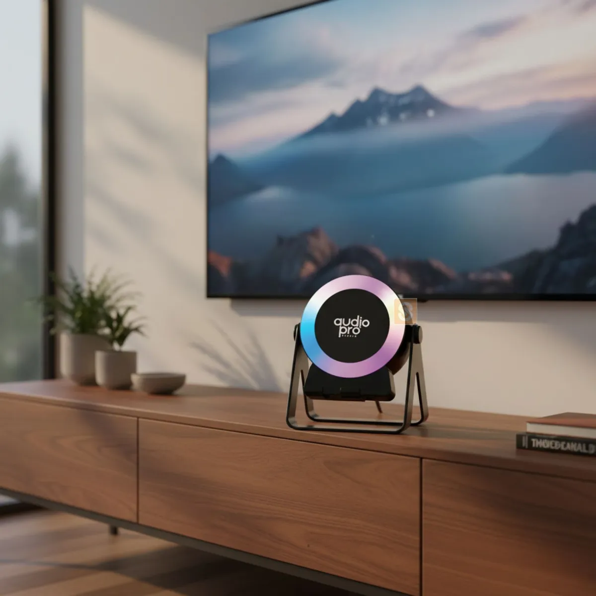 AUDIO PRO - Parlante Bluetooth RGB 8W con Soporte Celular y NFC - SC