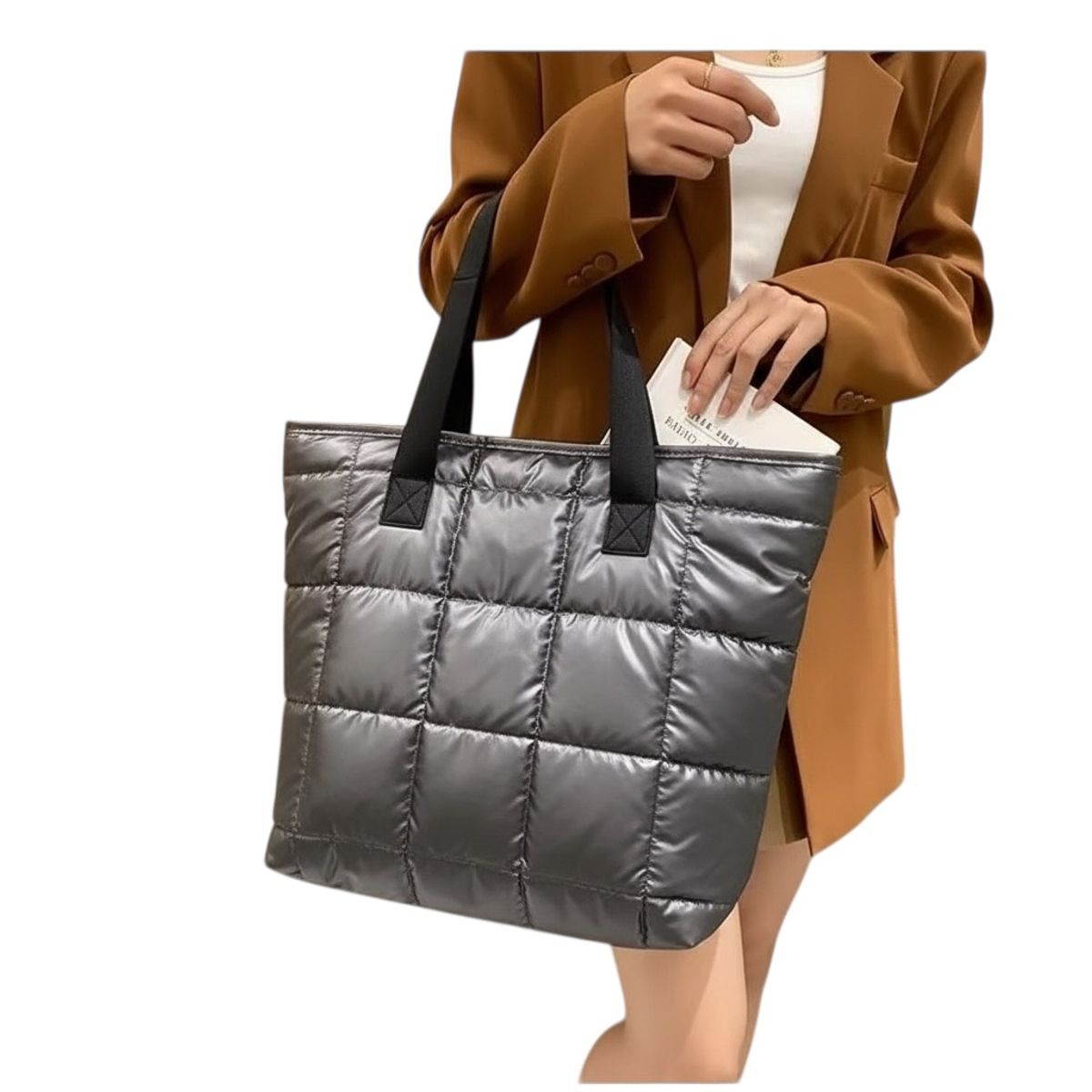 GENERICO - Cartera Tote  Acolchado Impermeable Uso Diario