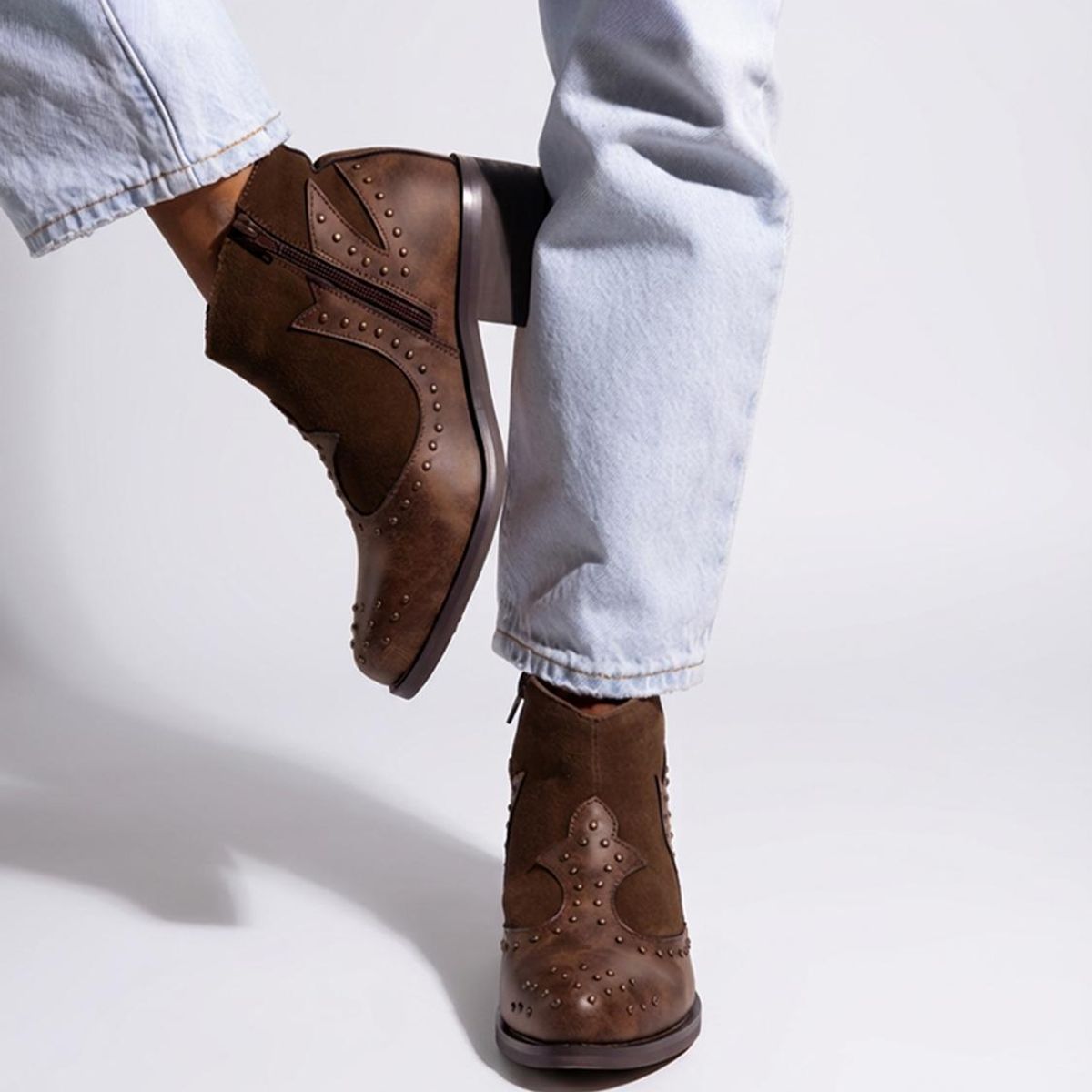 GIANI DAFIRENZE - Botines Cuero Mujer Alca Café