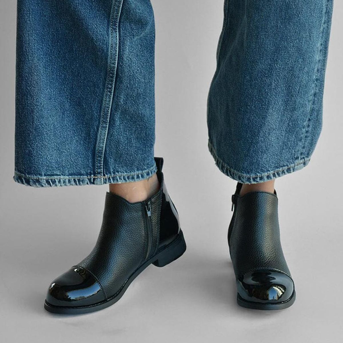 GIANI DAFIRENZE - Botin Cuero Mujer Verdecillo Negro
