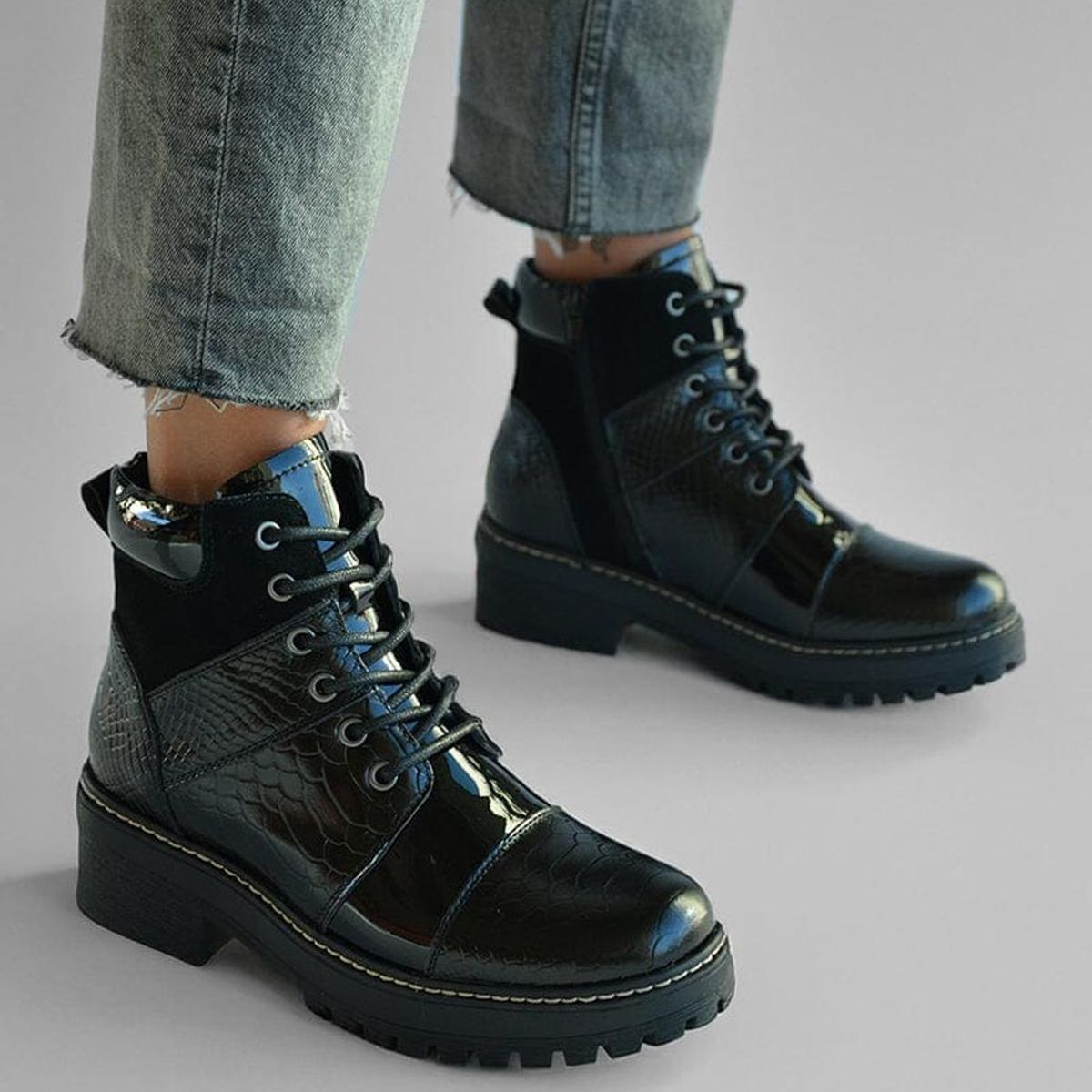 GIANI DAFIRENZE - Botin Cuero Mujer Egotelo Negro