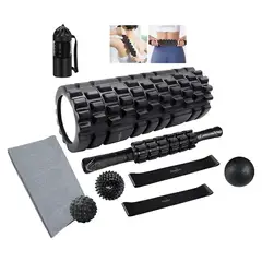 GENERICO - Set 9en1 Rodillo Completo Elongacion Masaje Roller Foam Yoga