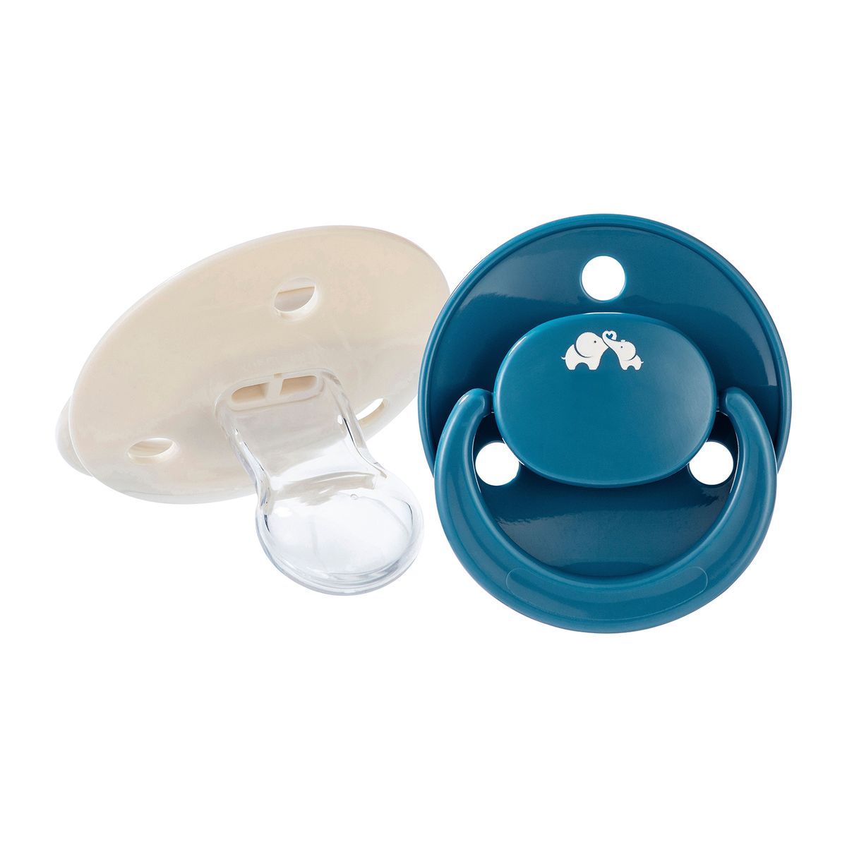 BEBE CONFORT - 2 Chupetes Reversibles Silicona 0+ Azul/Arena Bebe Confort