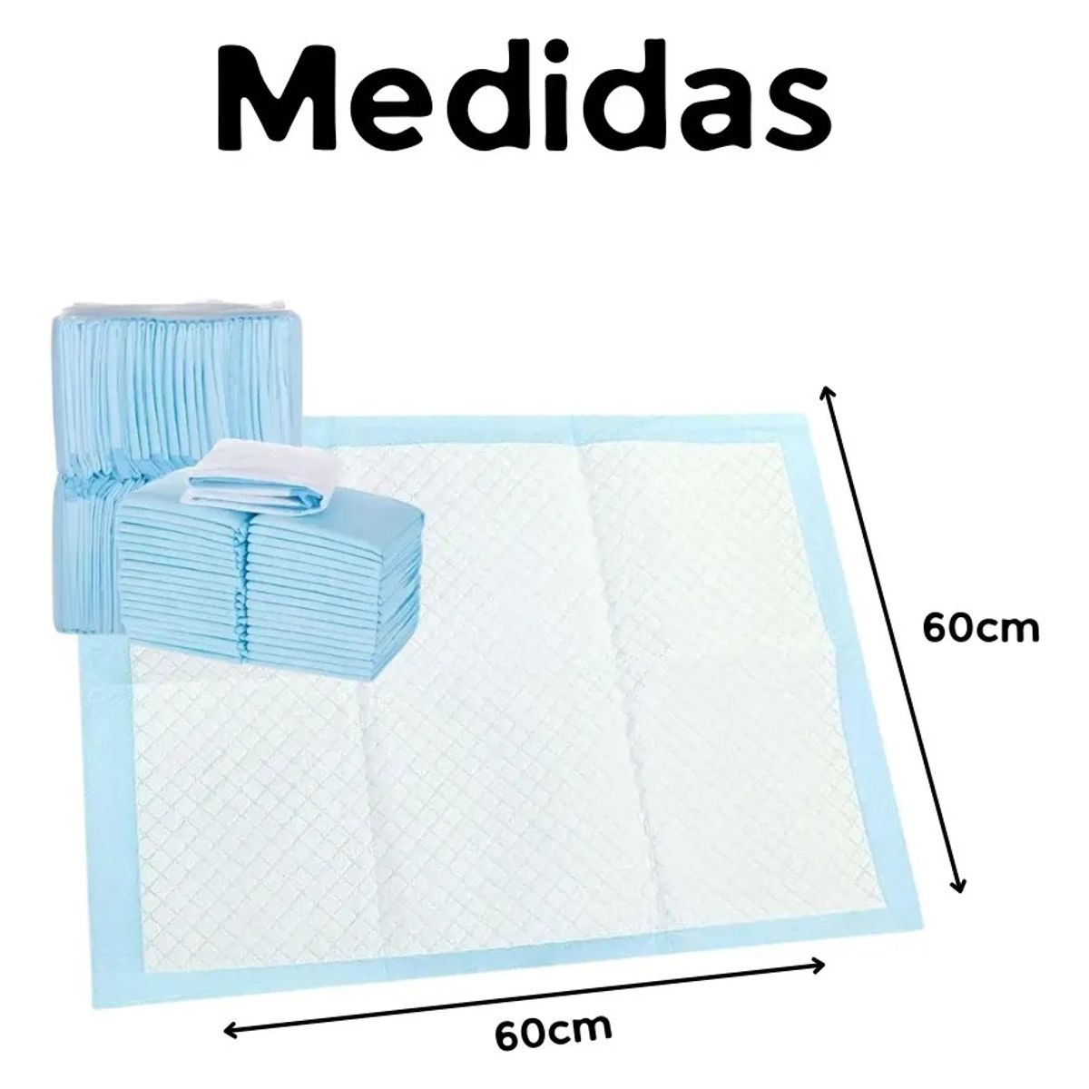 GENERICO - 50 Sabanilla Adulto Protector Cama Pañales Protector 60x60 Sabanilla 60x60