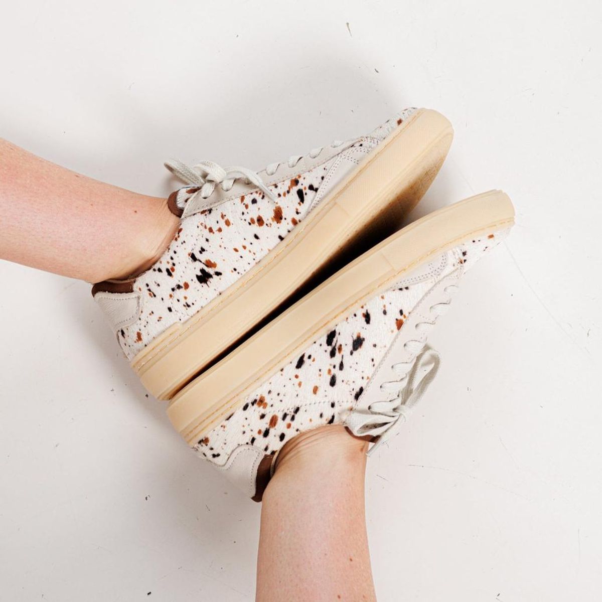 GIANI DAFIRENZE - Zapatilla Cuero Mujer Alva Blanco Print