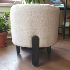 MANUFACTURAS P&M - Puff Redondo 3 Patas color Blanco