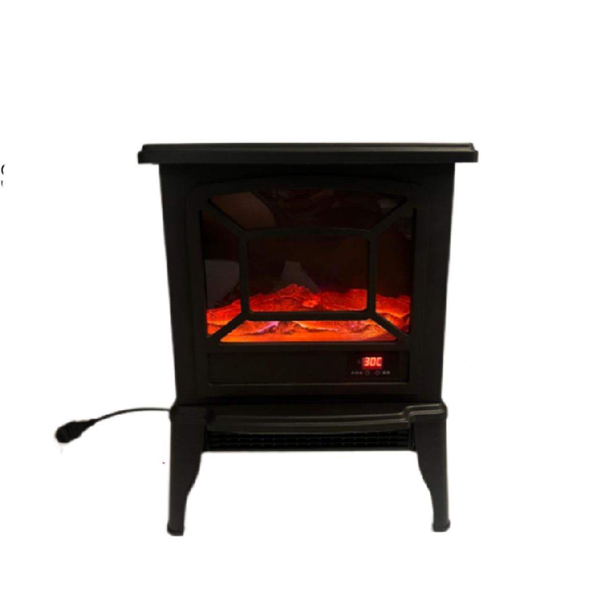 ALCAZAR - Chimenea Eléctrica Vintage Control Remoto Efecto Llama Real