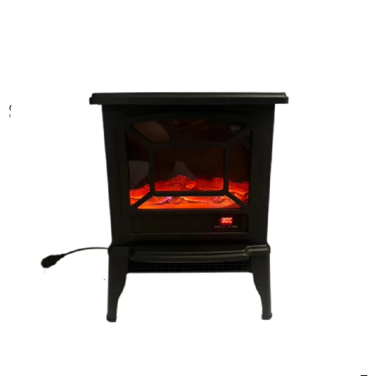 ALCAZAR - Chimenea Eléctrica Vintage Control Remoto Efecto Llama Real