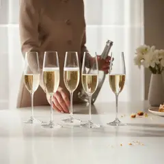 BOHEMIA SKYBERG CRYSTAL - SET 4 COPAS CHAMPAGNE COMO BOHEMIA, 260 ML