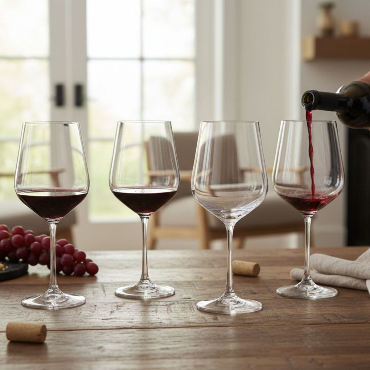 BOHEMIA SKYBERG CRYSTAL - SET 4 COPONES VINO TINTO SIENA BOHEMIA, 580 ML