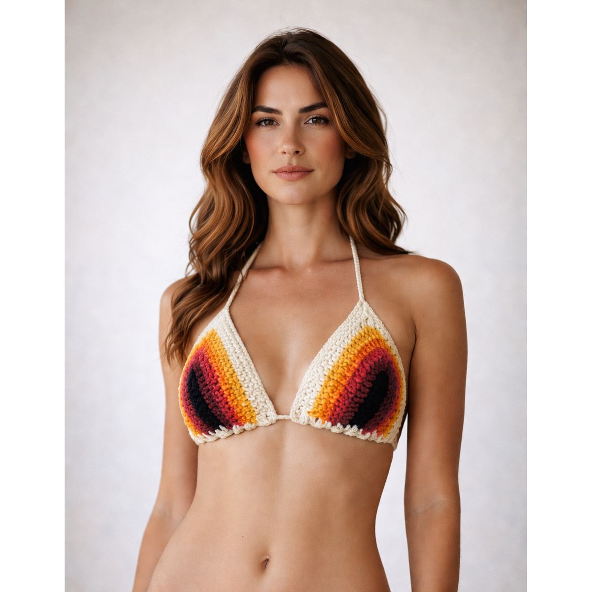 GLORIAHOON - Brasil Top de baño Bikini Mujer Crochet Artesanal colores