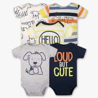 Pack 5 Bodys Niño Manga Corta 100% Algodón Loud But Cute