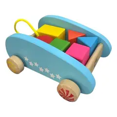 WOODTOYS - Juego De Arrastre Con Bloques Madera Multicolor