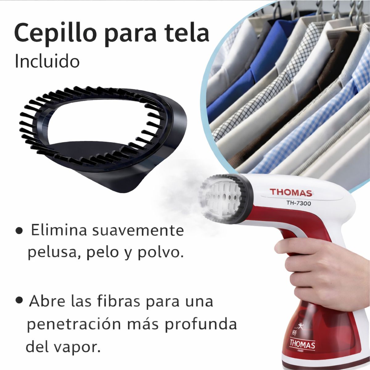 THOMAS - Plancha a Vapor Vertical TH-7300 Thomas 1200W  Antigoteo y Apagado Automático