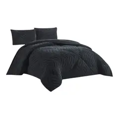 GENERICO - Cobertor De Invierno Texturizado 2 Plazas Color Negro
