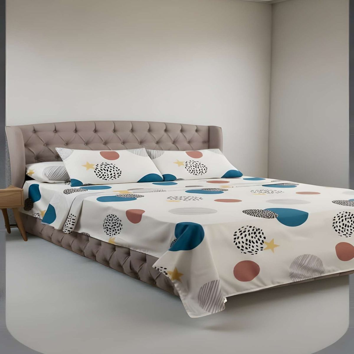 GENERICO - SET DE SABANAS 2 PLAZAS BLANCO11