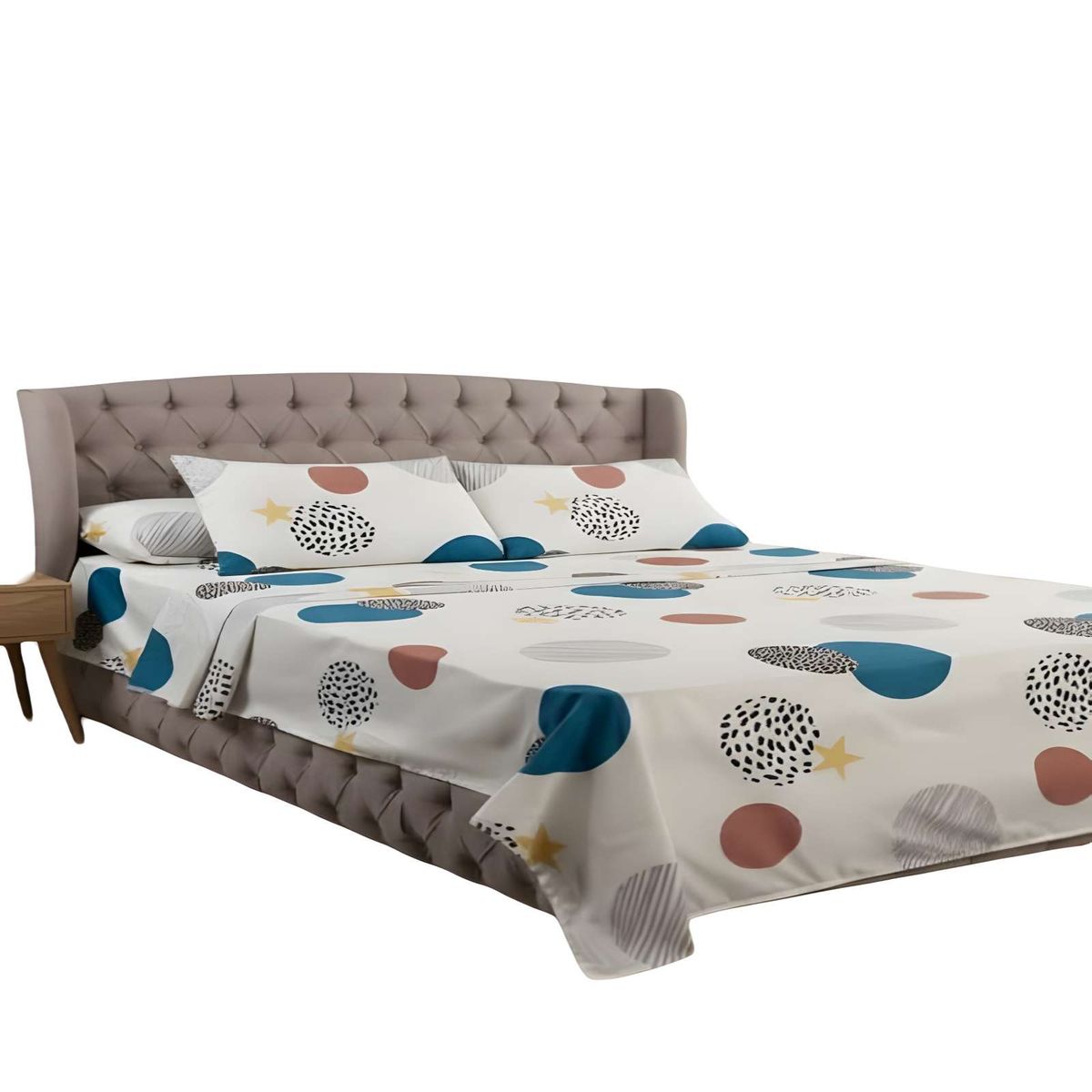 GENERICO - SET DE SABANAS 2 PLAZAS BLANCO11