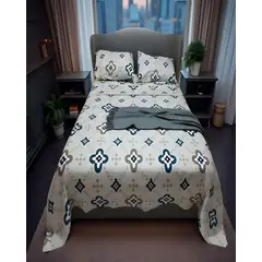 GENERICO - SET DE SABANAS SUPER-KING BEIGE