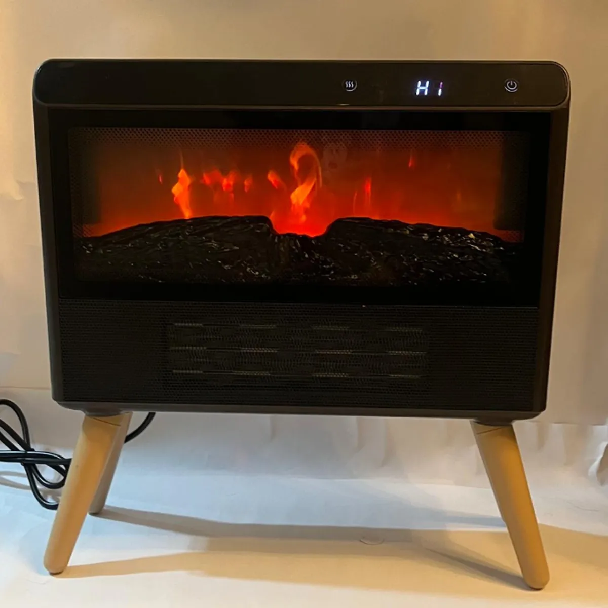 ALCAZAR - Chimenea Eléctrica Vintage Control Remoto Efecto Llama 3 D