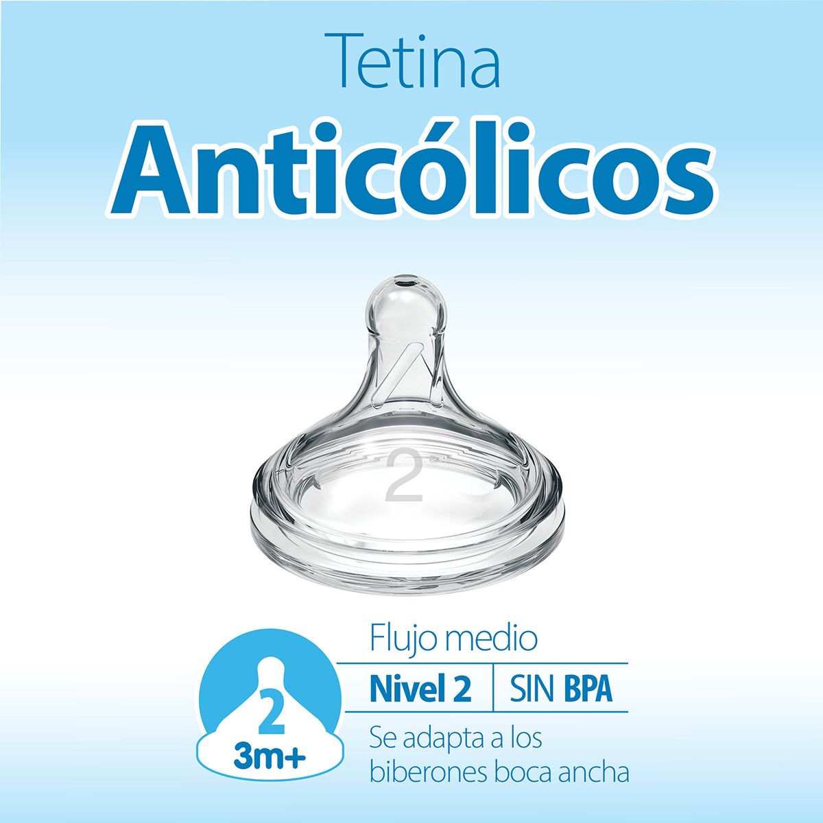 DR BROWN'S - Tetinas para Mamadera Dr Brown´s Boca Ancha Anticólicos 2Pcs 3m+