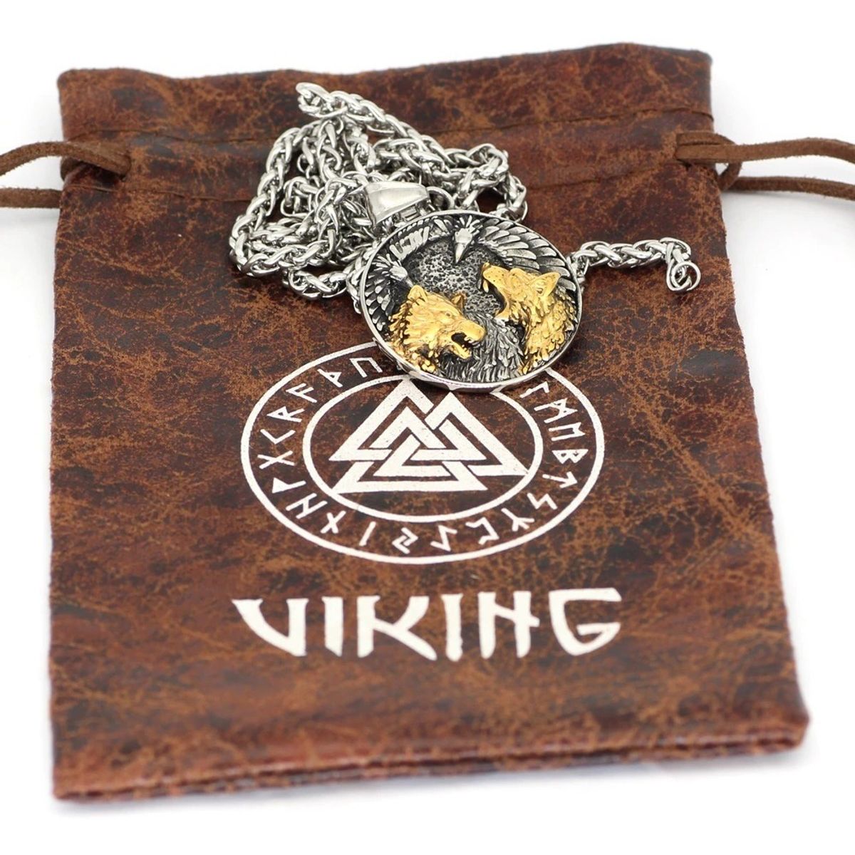 GENERICO - Collar Vikingo Runas Bird Wolf Hombre Moda 2022