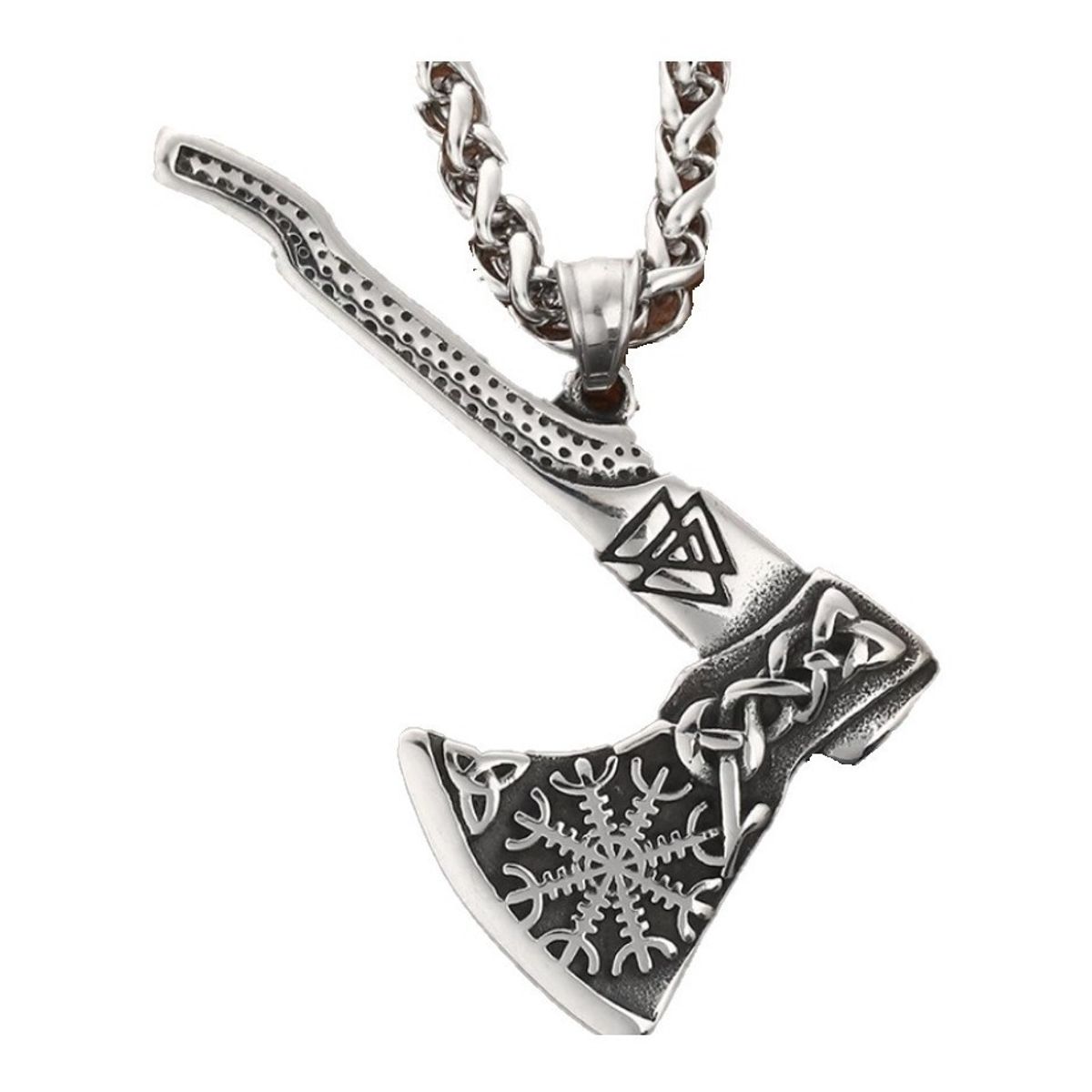GENERICO - Collar Hacha Vikinga Hombre Mujer Moda Vegvisir