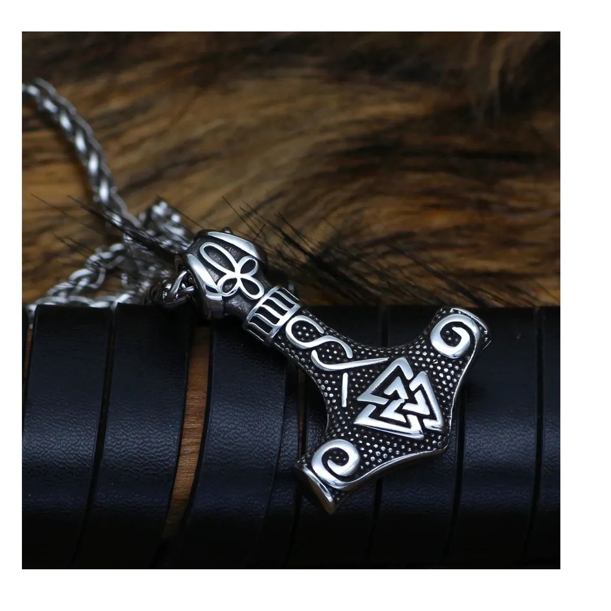 GENERICO - Collar Vikingo Amuleto Vikingo Martillo Valknut Moda 2023