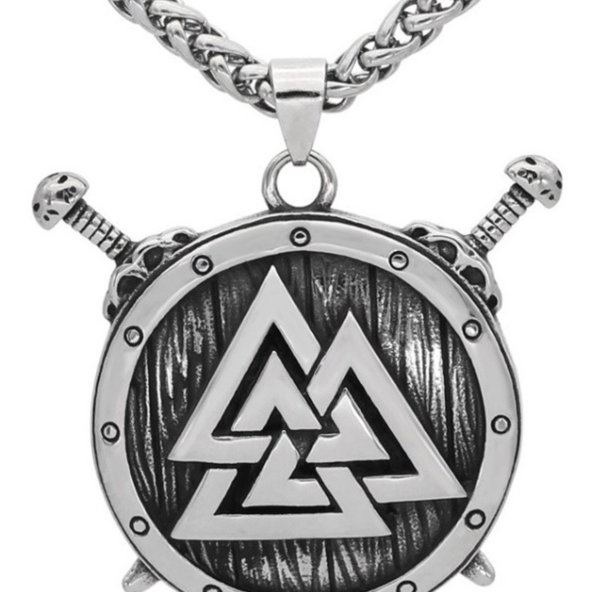 GENERICO - Collar Vikingo Valknut Escudo Espadas Hombre Mujer Moda
