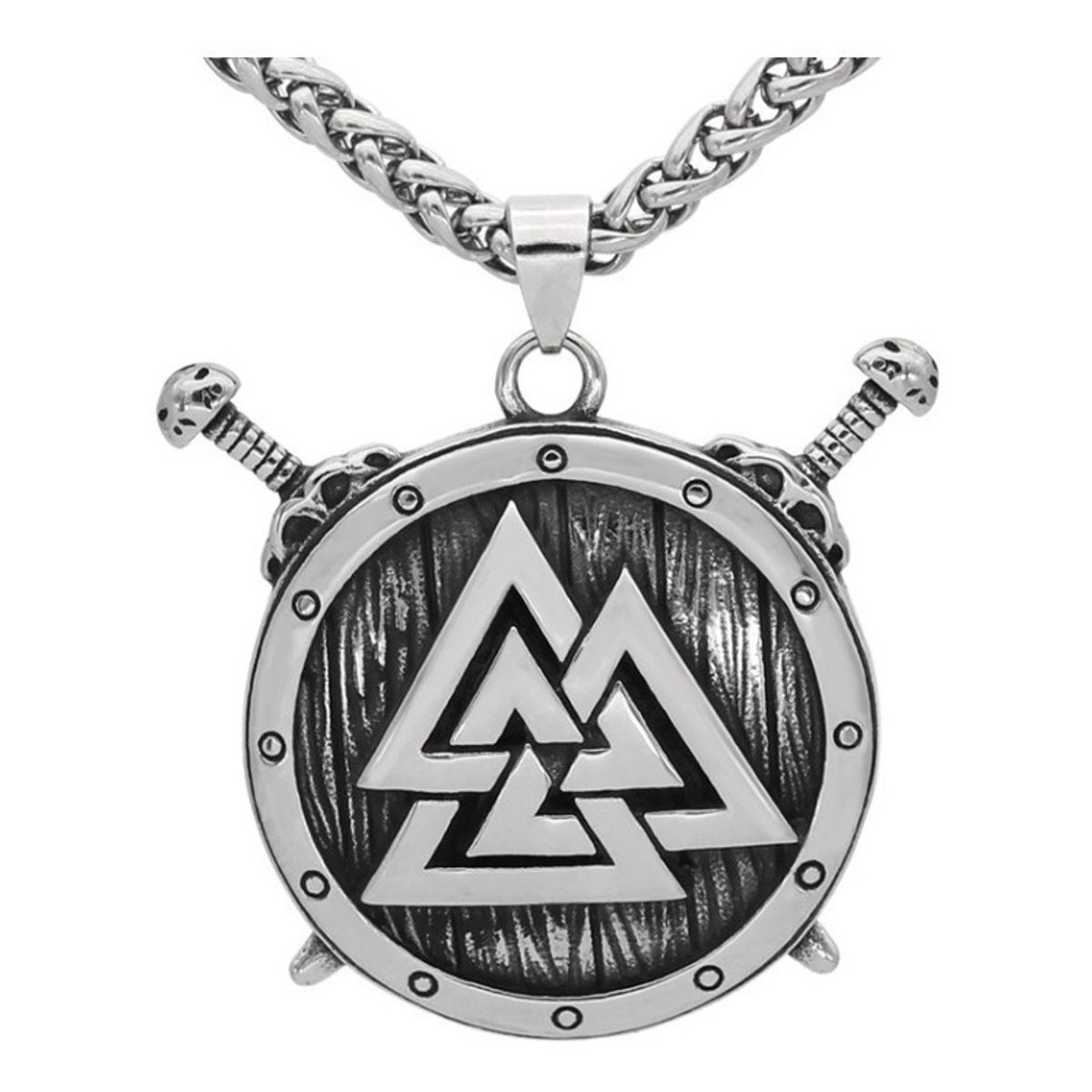 GENERICO - Collar Vikingo Valknut Escudo Espadas Hombre Mujer Moda